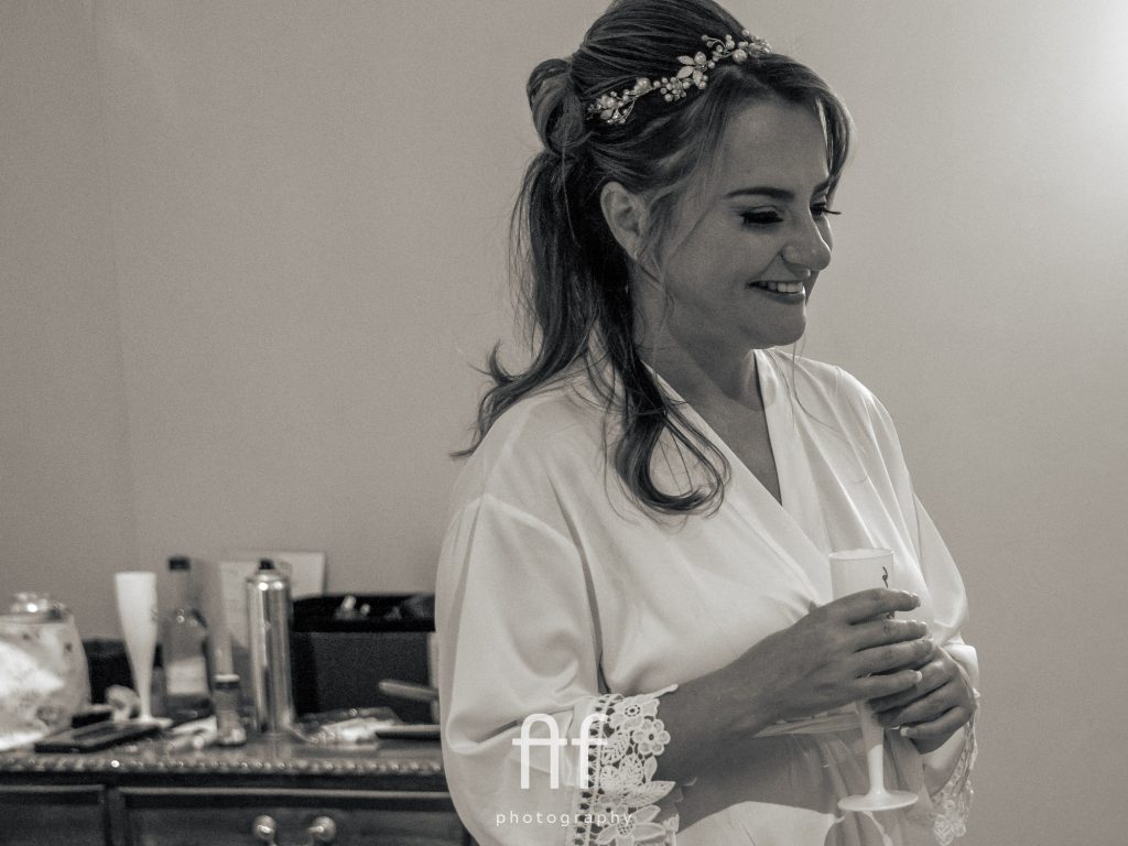 Bride getting ready for her luxury waterton park wedding
