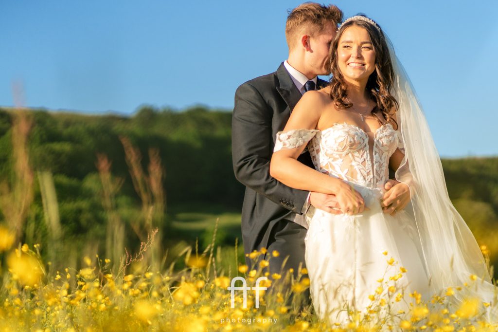 Romantic golden hour portrait taken at Eyam Hall, Derbyshire in the peak district